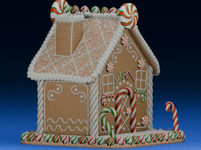 Mô hình nhà bánh gừng Giáng sinh (Christmas Gingerbread House) in 3D - Image 2