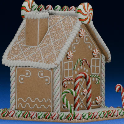 Mô hình nhà bánh gừng Giáng sinh (Christmas Gingerbread House) in 3D