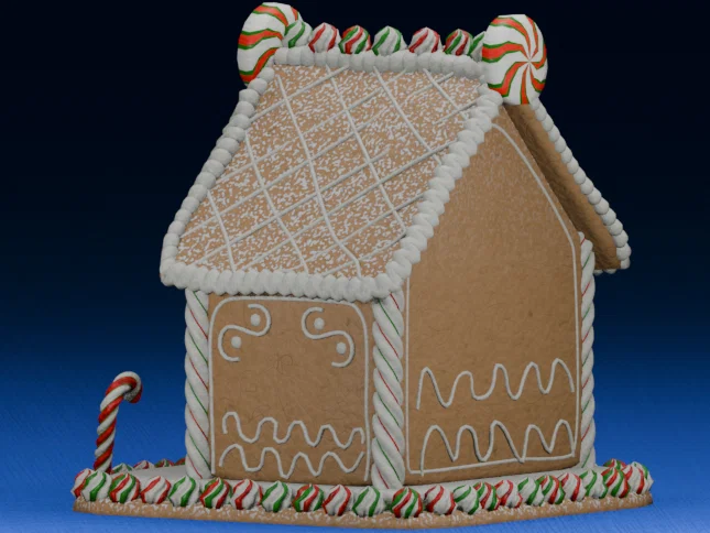 Mô hình nhà bánh gừng Giáng sinh (Christmas Gingerbread House) in 3D - Image 3