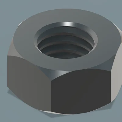 Mô hình đai ốc lục giác Hex Nut 1/2-13 UNC chất lượng cao