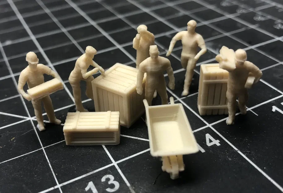 Bộ mô hình nhân vật công nhân tỉ lệ HO (HO scale workers) cho sa bàn - Image 1