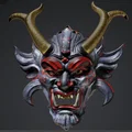 Mô hình mặt nạ Samurai Oni độc đáo - Đồ trang trí nghệ thuật 3D - Thumbnail 1