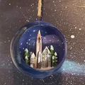 Quả cầu Giáng sinh 3D có tiểu cảnh ngôi làng đẹp mắt - Thumbnail 1