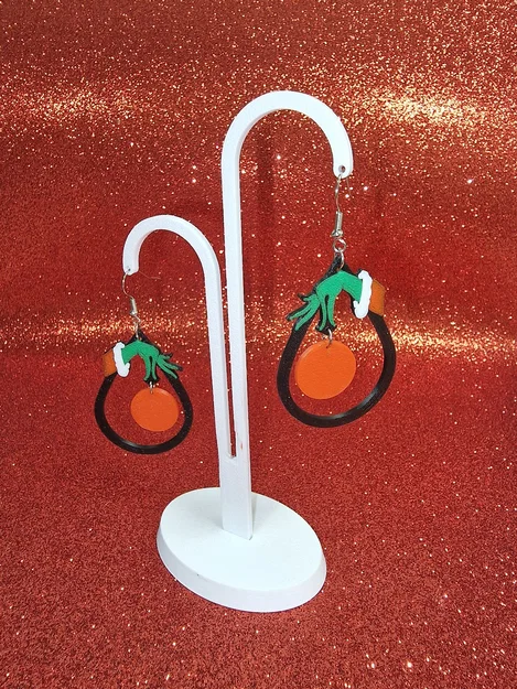 Bông tai Grinch hình bóng Noel (Christmas ball Grinch earrings) - Image 2