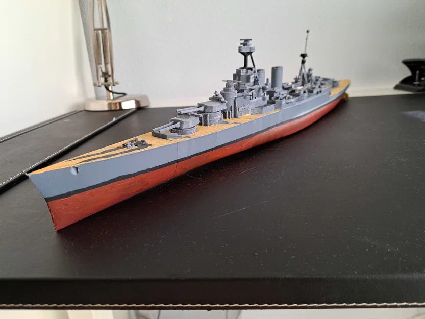 Thiết giáp hạm HMS Hood (HMS Hood Battleship) – Model in 3D tỉ lệ 1:385 - Image 1
