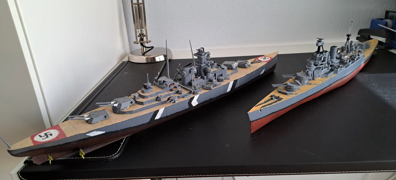 Thiết giáp hạm HMS Hood (HMS Hood Battleship) – Model in 3D tỉ lệ 1:385 - Image 2