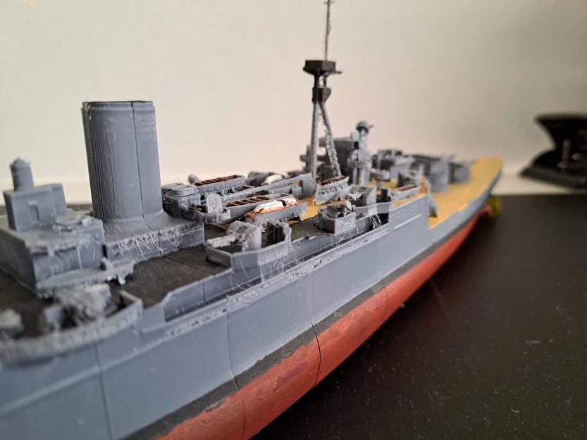 Thiết giáp hạm HMS Hood (HMS Hood Battleship) – Model in 3D tỉ lệ 1:385 - Image 5