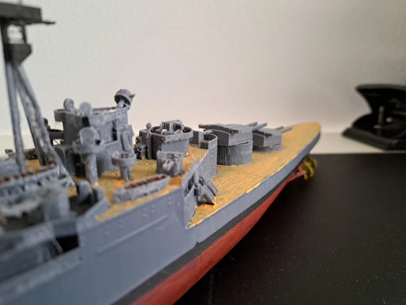 Thiết giáp hạm HMS Hood (HMS Hood Battleship) – Model in 3D tỉ lệ 1:385 - Image 6