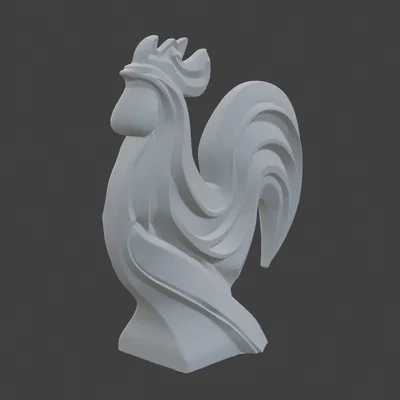 Regal Rooster – Tượng Gà Trống 3D Thanh Lịch