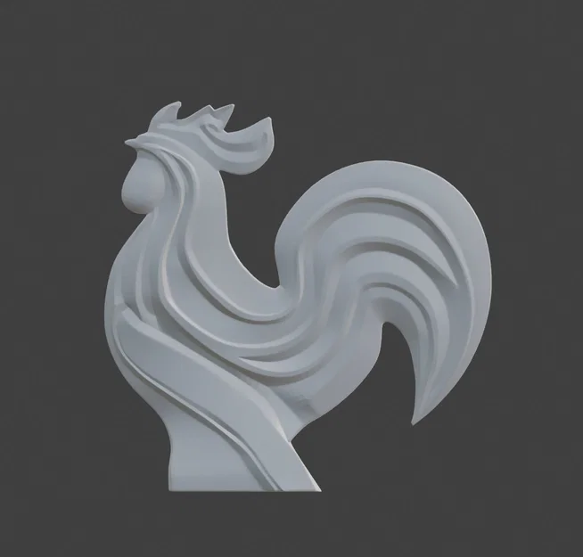 Regal Rooster – Tượng Gà Trống 3D Thanh Lịch - Image 2