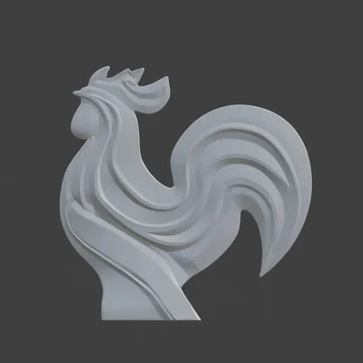 Regal Rooster – Tượng Gà Trống 3D Thanh Lịch