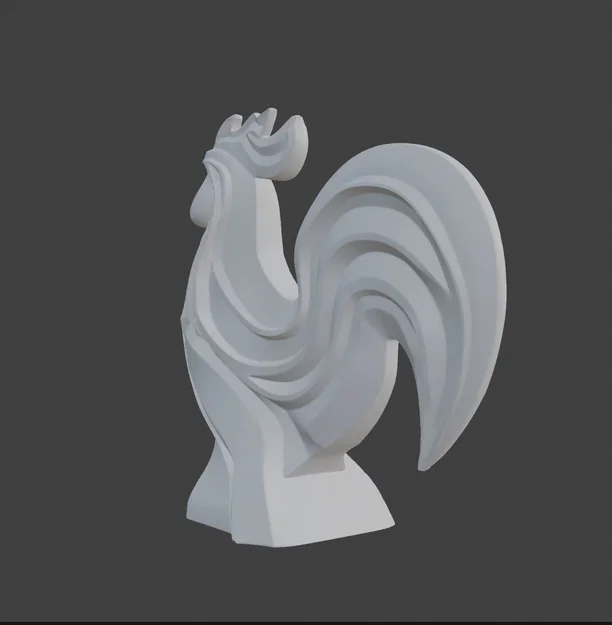 Regal Rooster – Tượng Gà Trống 3D Thanh Lịch - Image 3