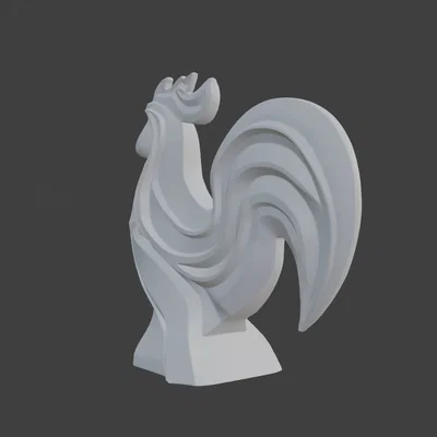 Regal Rooster – Tượng Gà Trống 3D Thanh Lịch