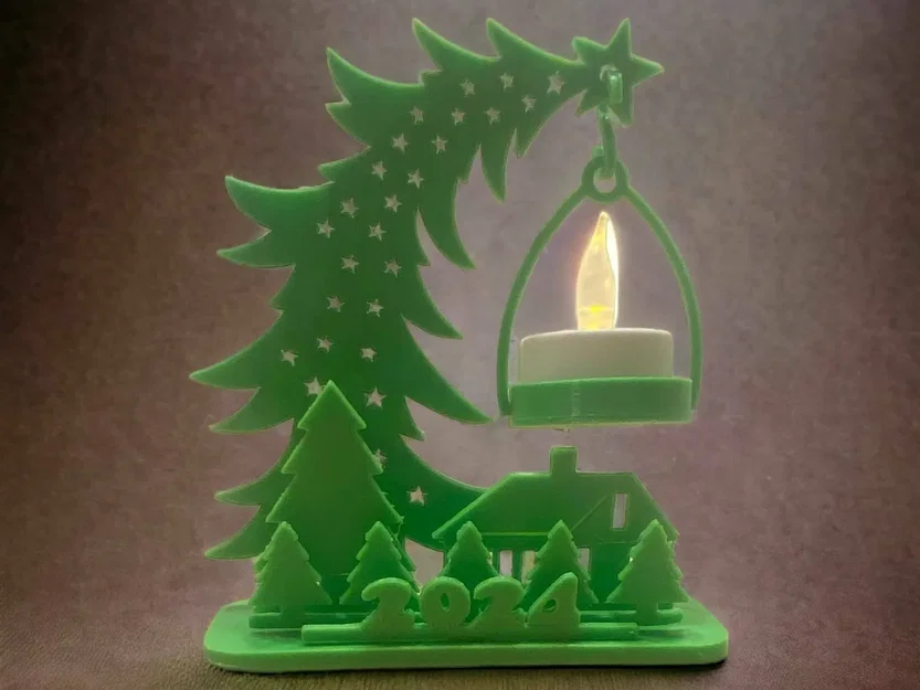 Mô hình trang trí cây thông Noel tích hợp đèn tealight siêu xinh - Image 1