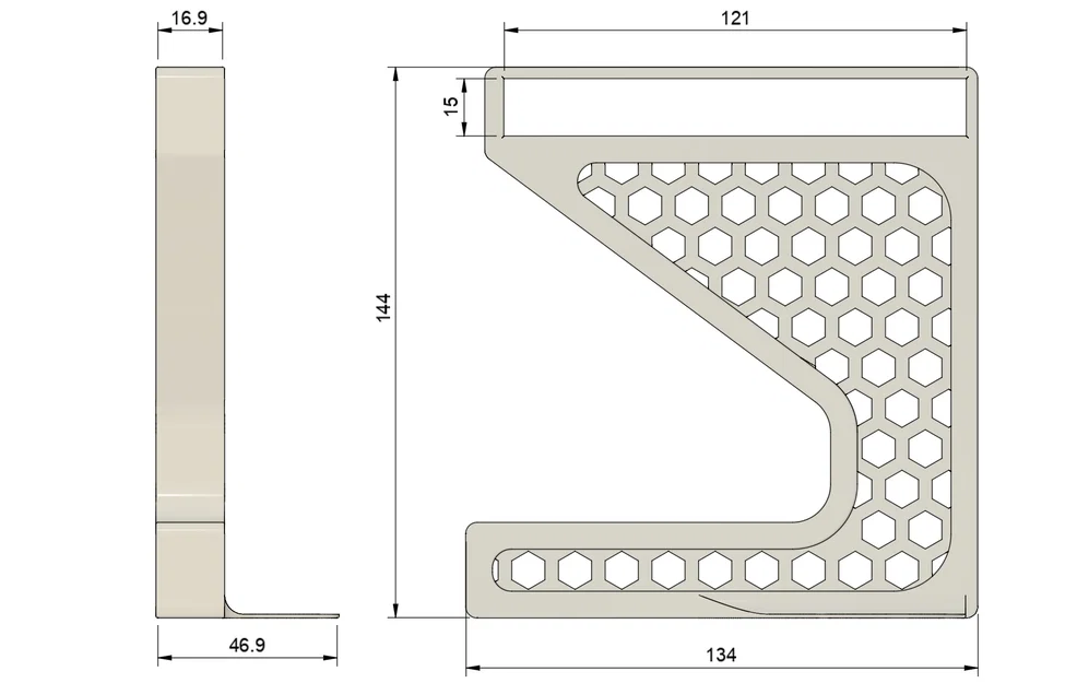 Chân đỡ kệ để bàn 3D (Shelf Support) thiết kế lưới tổ ong tinh tế - Image 3
