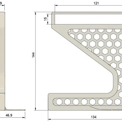 Chân đỡ kệ để bàn 3D (Shelf Support) thiết kế lưới tổ ong tinh tế