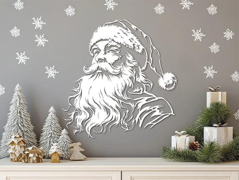 Trang trí treo tường ông già Noel (Santa Claus) in 3D đẹp mắt - Image 1
