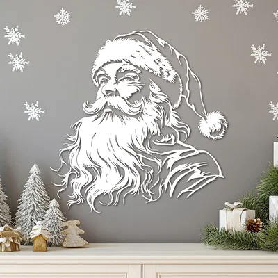 Trang trí treo tường ông già Noel (Santa Claus) in 3D đẹp mắt