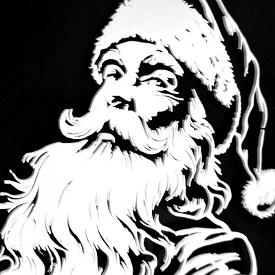 Trang trí treo tường ông già Noel (Santa Claus) in 3D đẹp mắt