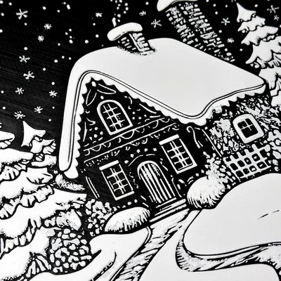Trang trí Noel treo tường/để bàn – Nhà bánh gừng phủ tuyết