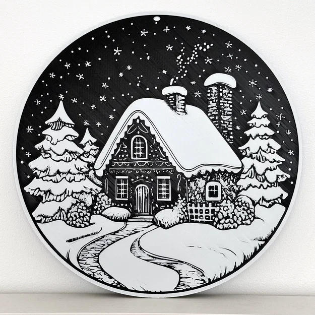 Trang trí Noel treo tường/để bàn – Nhà bánh gừng phủ tuyết - Image 6