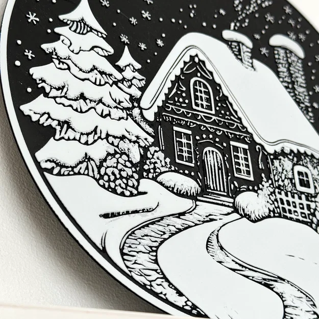 Trang trí Noel treo tường/để bàn – Nhà bánh gừng phủ tuyết - Image 7