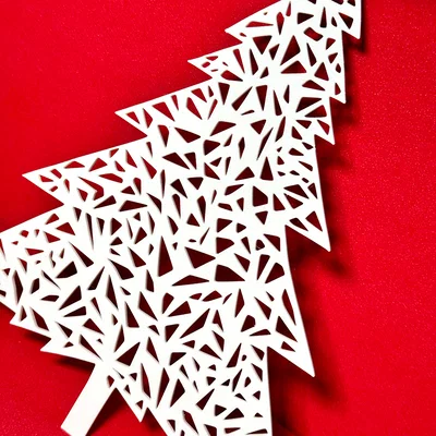 Cây thông Noel trang trí treo tường 3D - Thiết kế hình học hiện đại