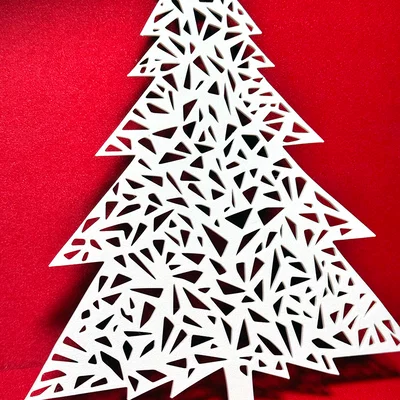 Cây thông Noel trang trí treo tường 3D - Thiết kế hình học hiện đại