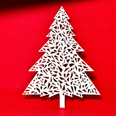 Cây thông Noel trang trí treo tường 3D - Thiết kế hình học hiện đại
