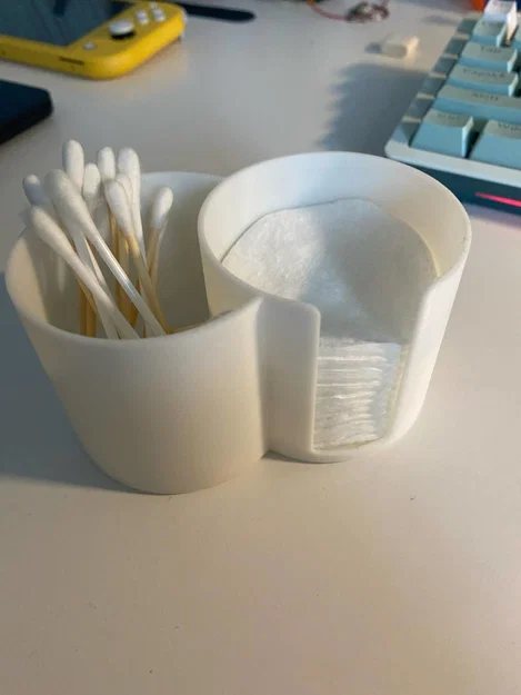 Khay 3D đựng bông tẩy trang và tăm bông gọn gàng cho bàn trang điểm - Image 1