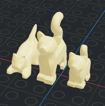 Mô hình mèo và mèo con phong cách Lego đáng yêu (File in 3D)