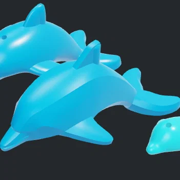 Mô hình cá heo phong cách Lego đáng yêu cho máy in 3D