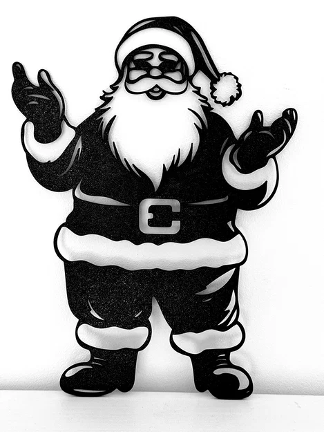 Mô hình treo tường Giáng sinh Ông già Noel in 3D - Image 4