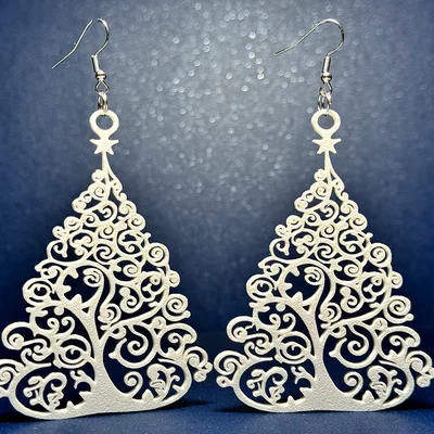 Bông tai hình cây thông Noel - Phụ kiện in 3D tinh tế cho mùa lễ hội