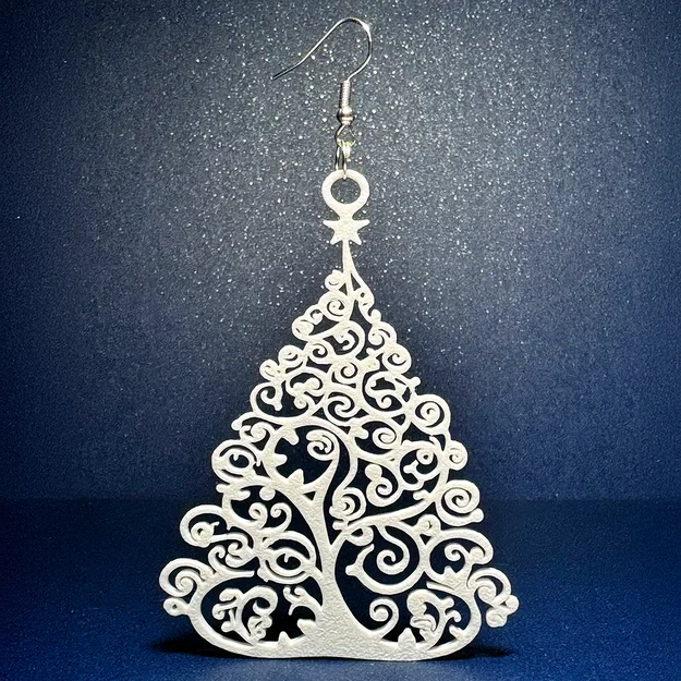 Bông tai hình cây thông Noel - Phụ kiện in 3D tinh tế cho mùa lễ hội - Image 3