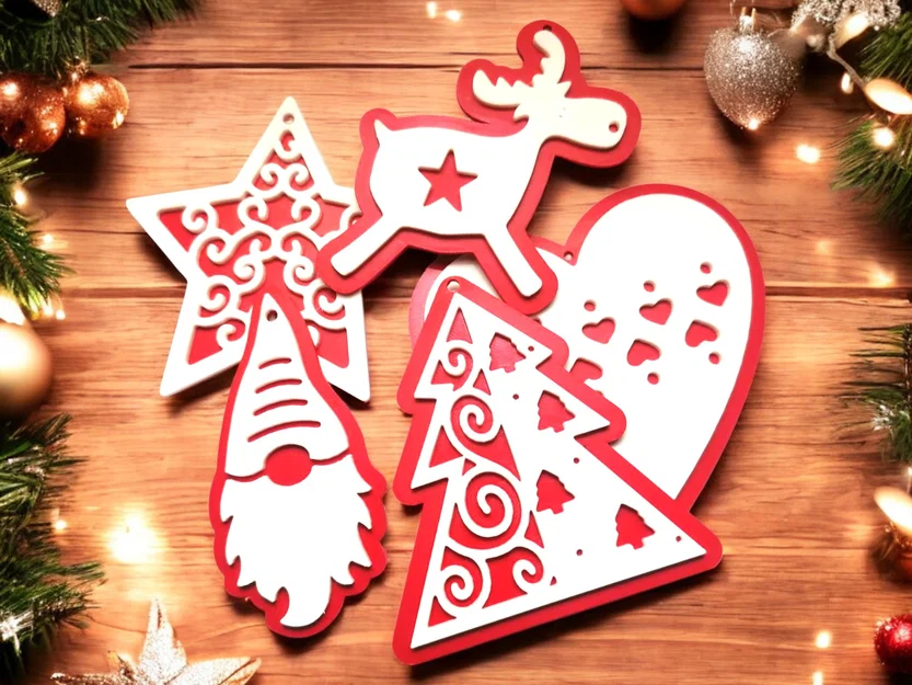 Bộ sưu tập trang trí Giáng Sinh in 3D: Cây thông, Ngôi sao, Tuần lộc - Image 1