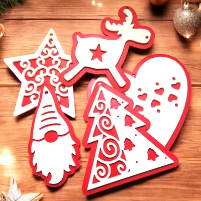 Bộ sưu tập trang trí Giáng Sinh in 3D: Cây thông, Ngôi sao, Tuần lộc