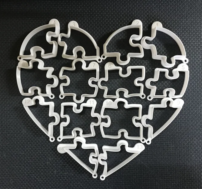 Khuôn cắt bánh quy trái tim ghép hình (Heart Puzzle Cookie Cutter) - Image 5