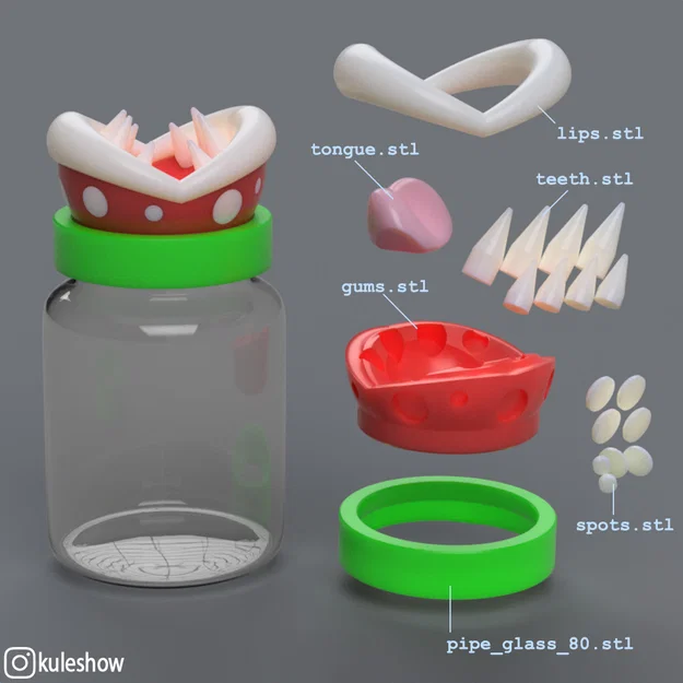 Nắp heo đất Piranha Plant (Piranha Plant Piggy Bank lid) - Image 4