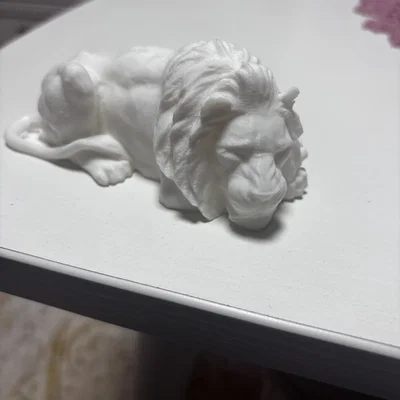 Mô hình 3D chú sư tử đang ngủ (Sleeping Lion) cực chi tiết
