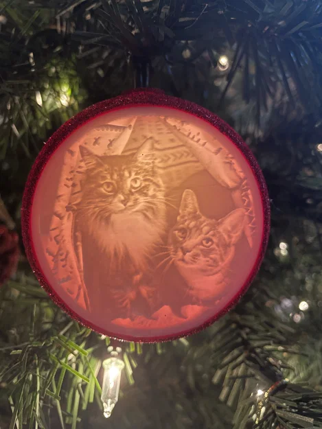 Vật trang trí cây thông Noel Lithophane tùy chỉnh - Image 1