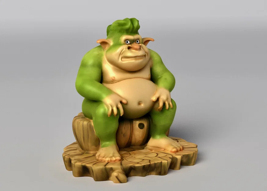 Ogre Troll – Tượng ogre/troll ngồi ghế cây - Image 1
