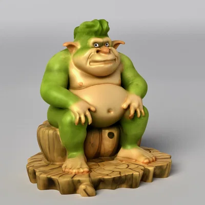 Ogre Troll – Tượng ogre/troll ngồi ghế cây