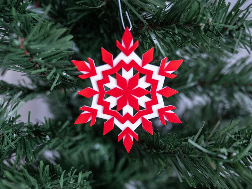 Mẫu in 3D bông tuyết trang trí cây thông Noel tinh xảo - Image 1