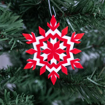 Mẫu in 3D bông tuyết trang trí cây thông Noel tinh xảo