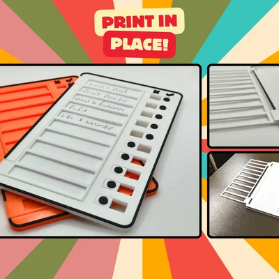 Bảng checklist/to-do print in place – Luồn giấy vô rồi đóng nắp lại!