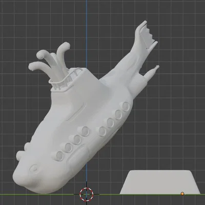 Mô hình in 3D Yellow Submarine kèm chân đế độc đáo