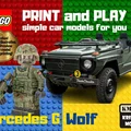Mô hình in 3D xe Mercedes G Wolf phong cách LEGO độc đáo - Thumbnail 1