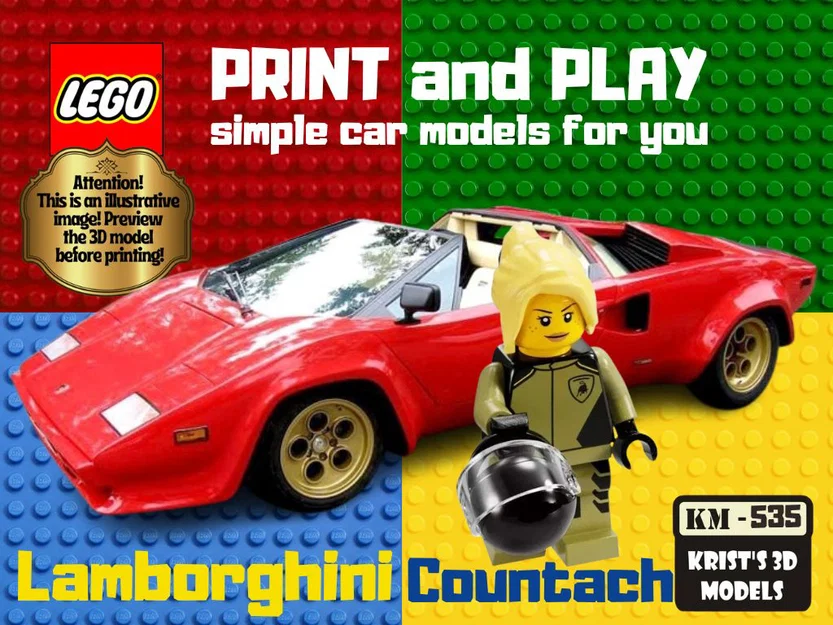 Mô hình xe LEGO Lamborghini Countach in 3D độc đáo - Image 1