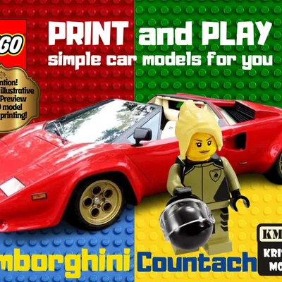 Mô hình xe LEGO Lamborghini Countach in 3D độc đáo